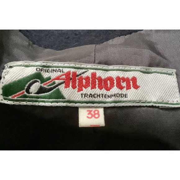 VINTAGE ALPHORN TRACHTEN 38 M Puffed Sleeve Embroidered Duck Blazer Wool Blend - Picture 6 of 8